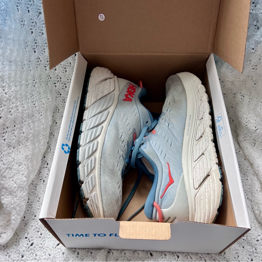 HOKA Gaviota 4 running shoes - blue fog/ plein air women’s wide width size 9.5 - Picture 14 of 16